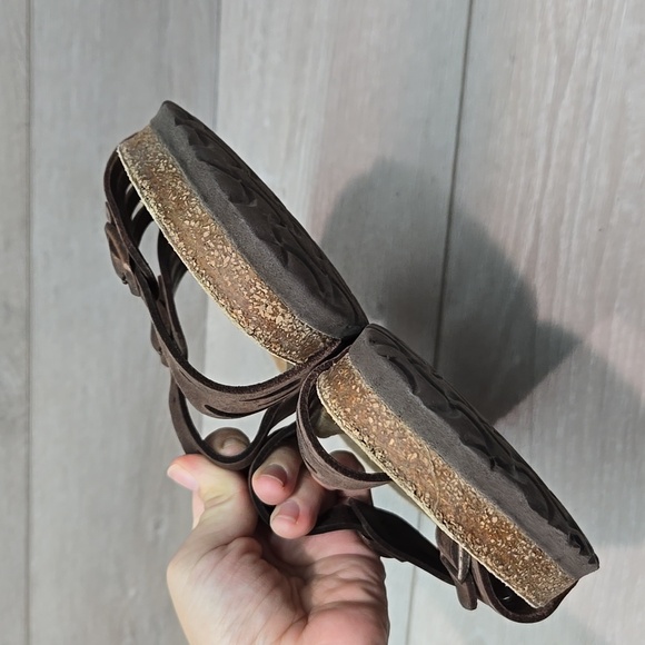 Birkenstock Women Brown Leather Sandals Flats Shoes Sz 39/8 Regular - Picture 5 of 13